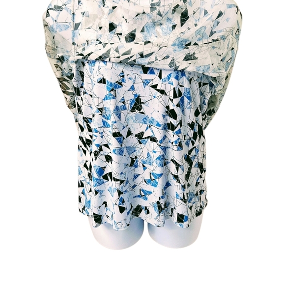 VINCE CAMUTO Women's New Sleeveless Geometric Print Double Layer Hi- Lo Tank Top - Picture 9 of 13